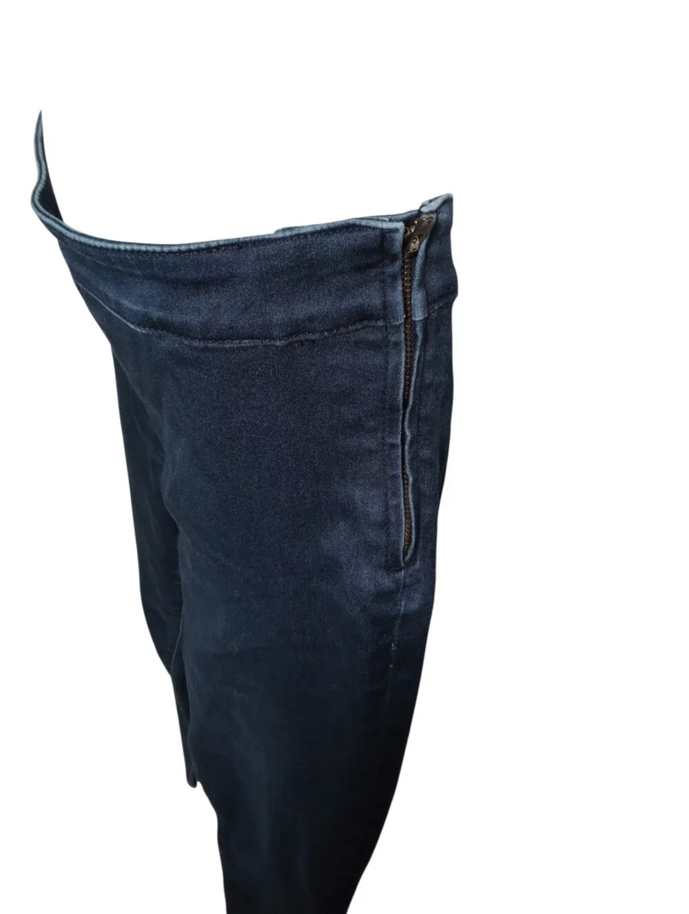 Tory Burch Stretch Side Zip Skinny Jeans Dark Indigo Pull On Denim Sz 26